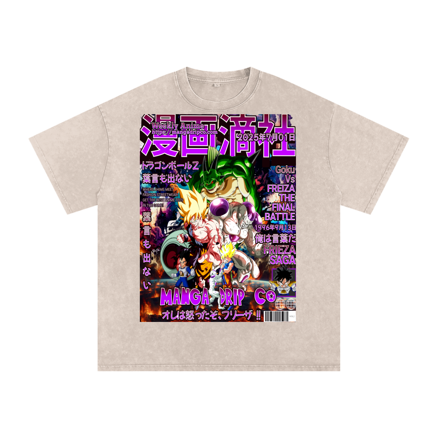 Apricot Goku vs Frieza Anime Tee – Limited Edition Dragon Ball Z Namek Saga Shirt