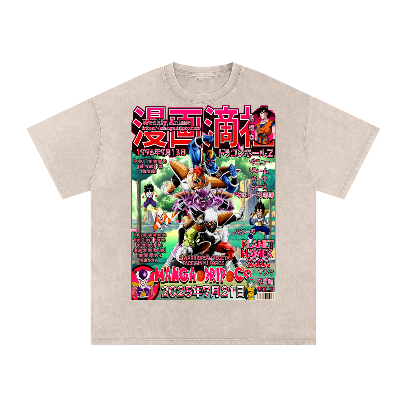 Apricot Colored DBZ Ginyu Force Shirt – Limited Anime Villain Streetwear Tee