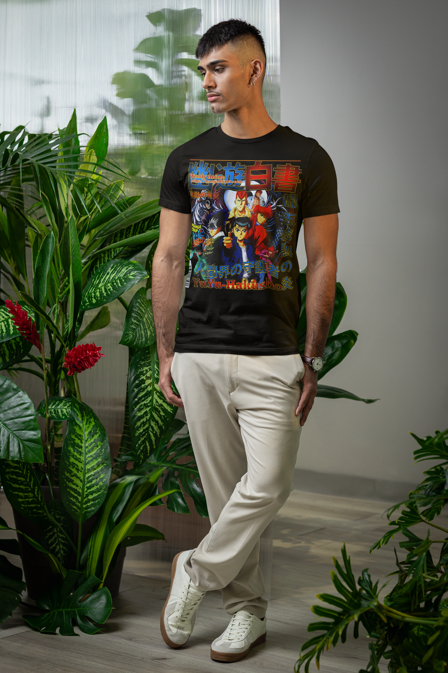Retro 90s Anime Spirit Detective Graphic Tee - Bella Canvas Man's Black T-Shirt