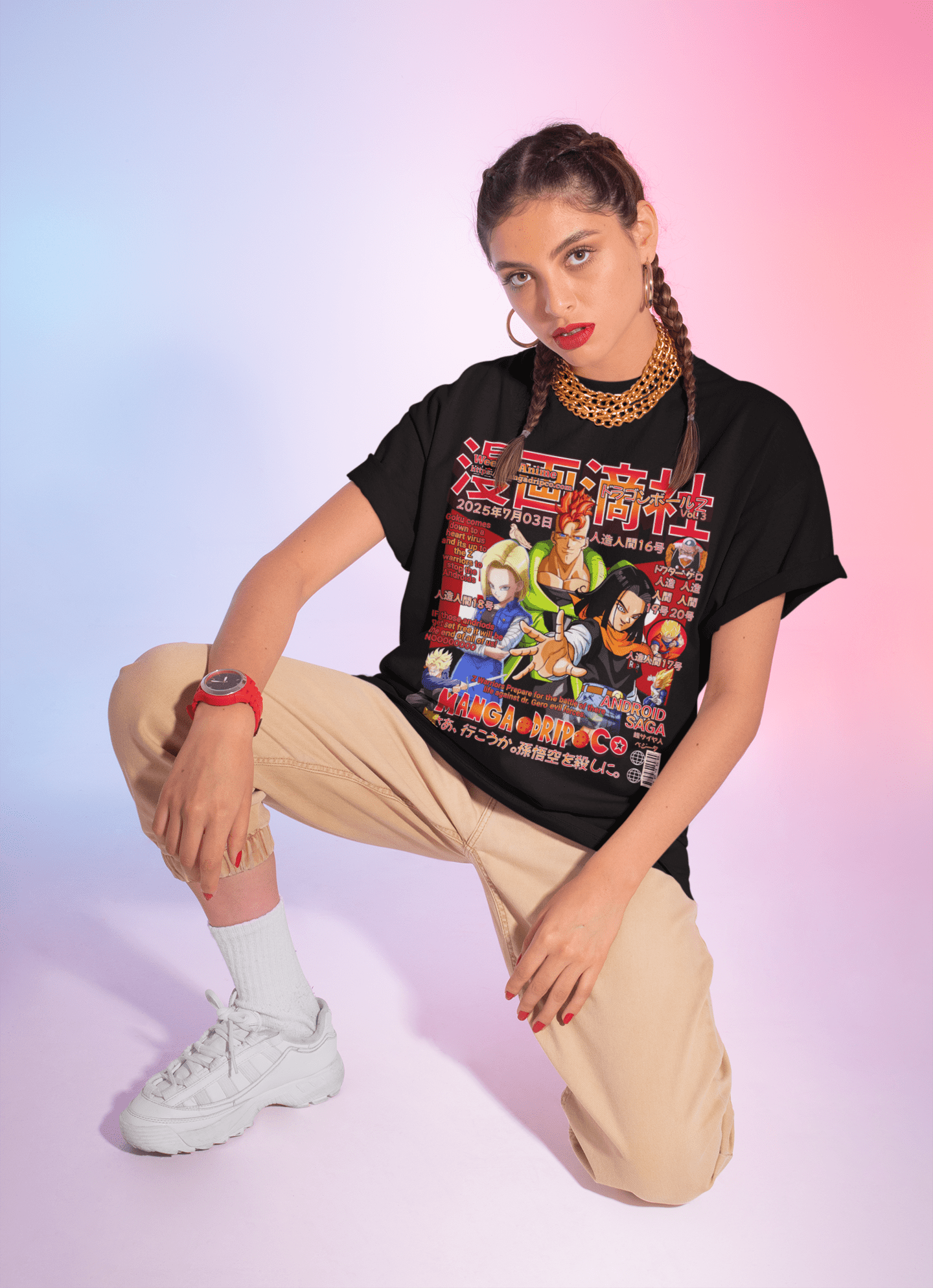 "Android 17 & 18 Graphic Tee – DBZ Anime T-Shirt for Dragon Ball Z Fans" - Manga Drip Co.