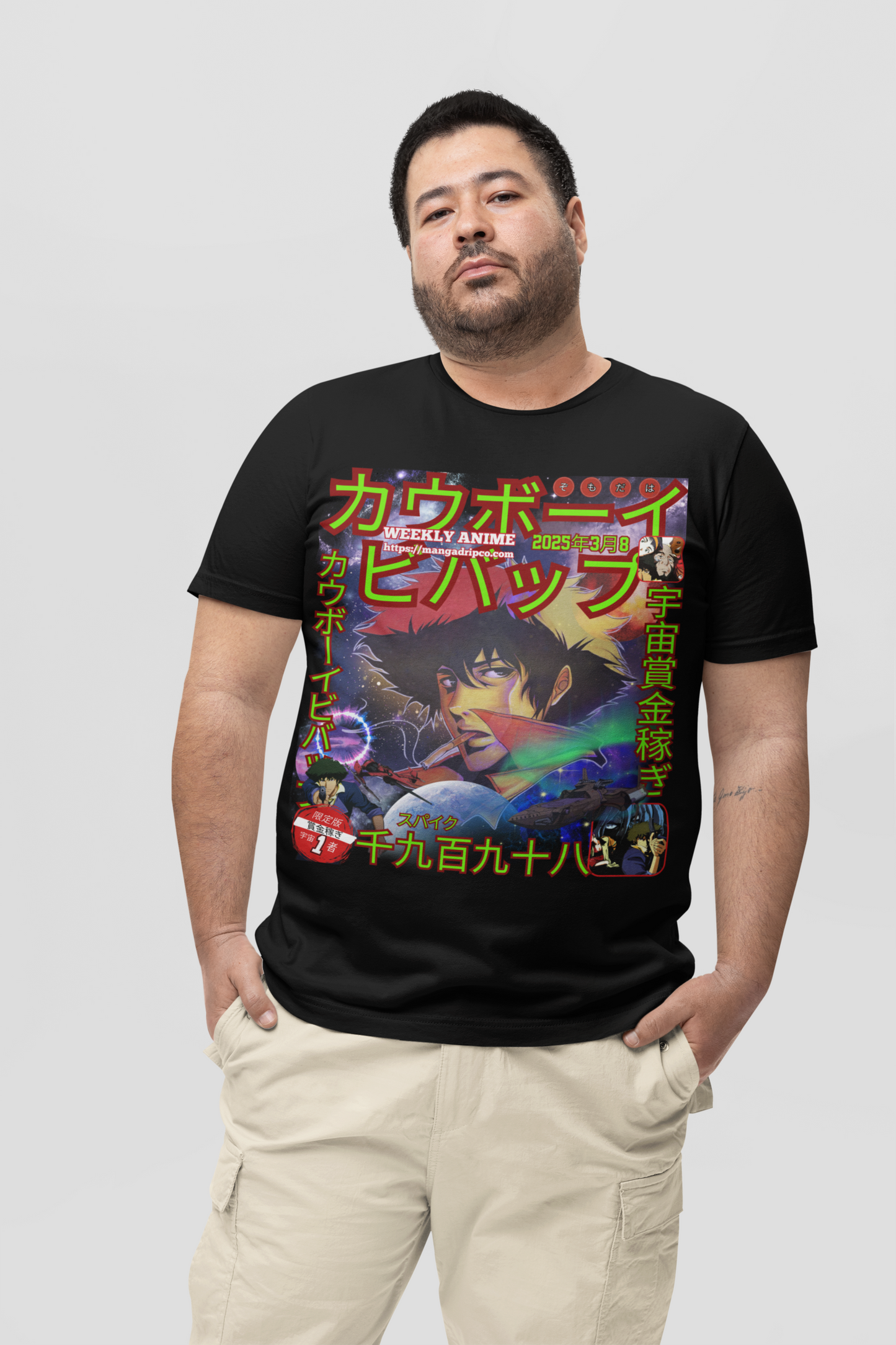 "Space Bounty Hunter Anime Tee β Jazz & Action Inspired Streetwear"