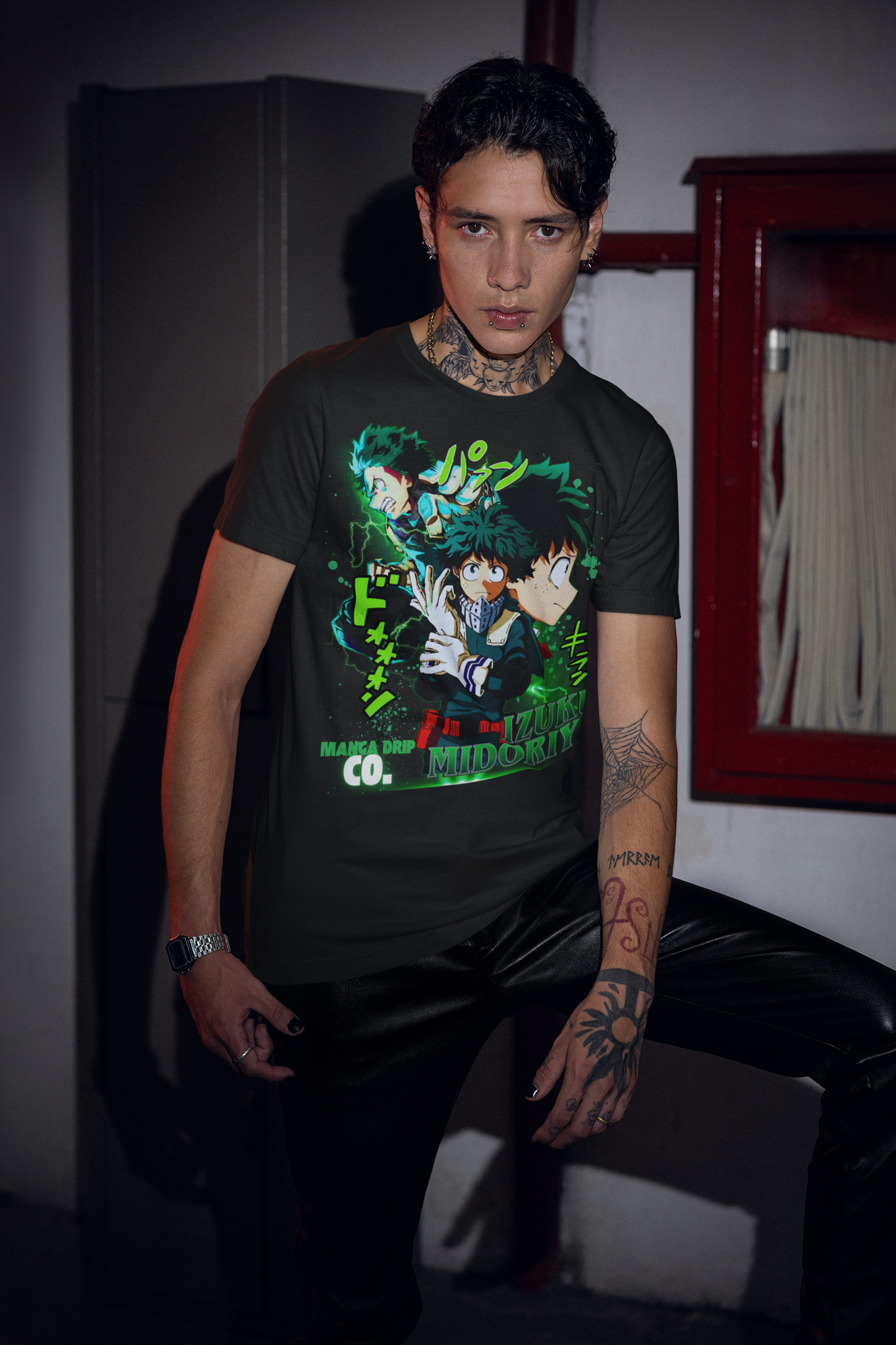 Unleash Your Inner Hero – Green Lightning Anime Prodigy Tee!