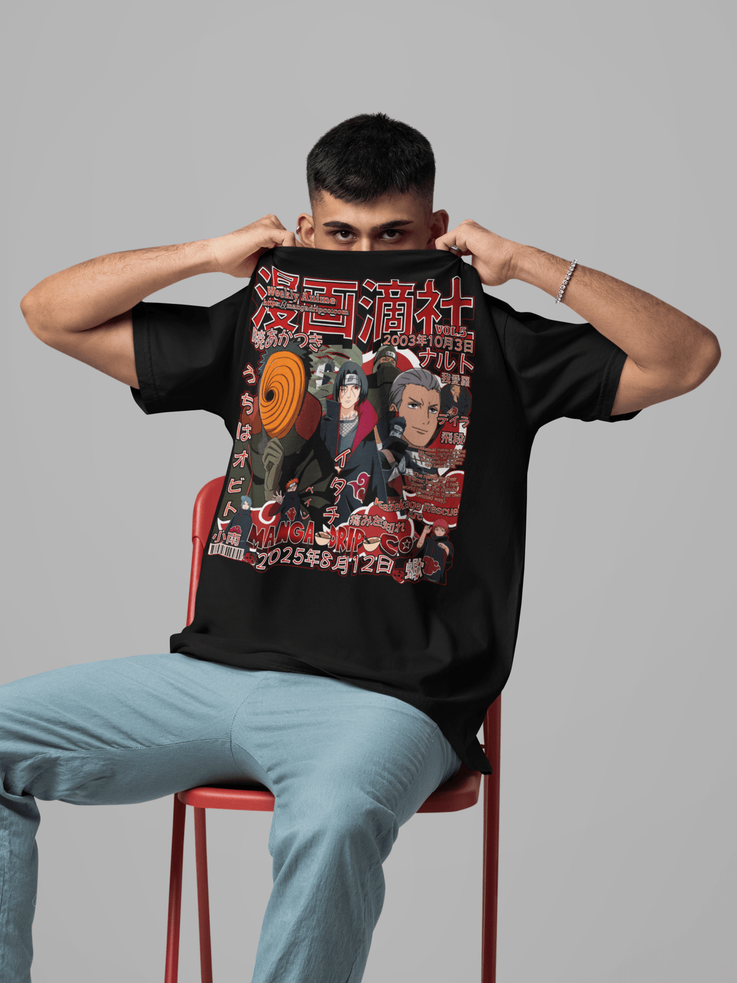 Naruto Akatsuki Cloud Tee – Anime Streetwear - Manga Drip Co.