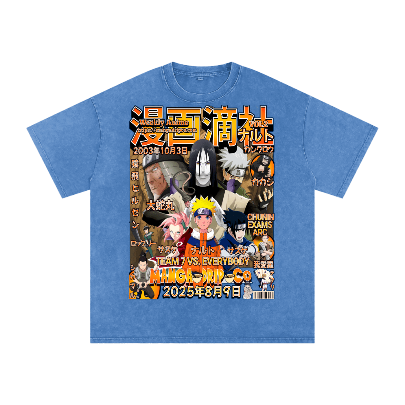 “Naruto Chunin Exam Arc Graphic Tee – Anime Streetwear T-Shirt” - Manga Drip Co.
