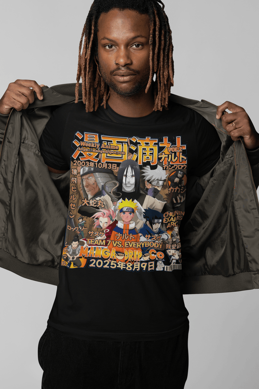 “Naruto Chunin Exam Arc Graphic Tee – Anime Streetwear T-Shirt” - Manga Drip Co.