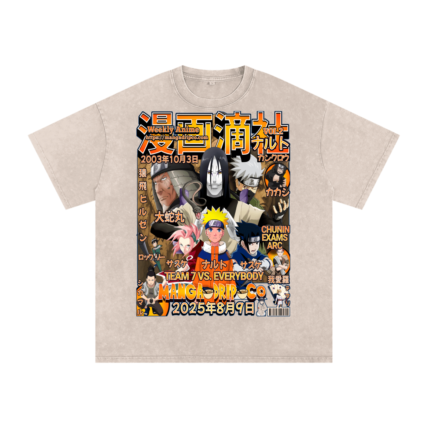 “Naruto Chunin Exam Arc Graphic Tee – Anime Streetwear T-Shirt” - Manga Drip Co.