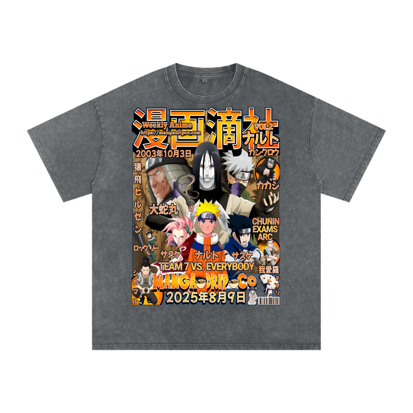 “Naruto Chunin Exam Arc Graphic Tee – Anime Streetwear T-Shirt” - Manga Drip Co.