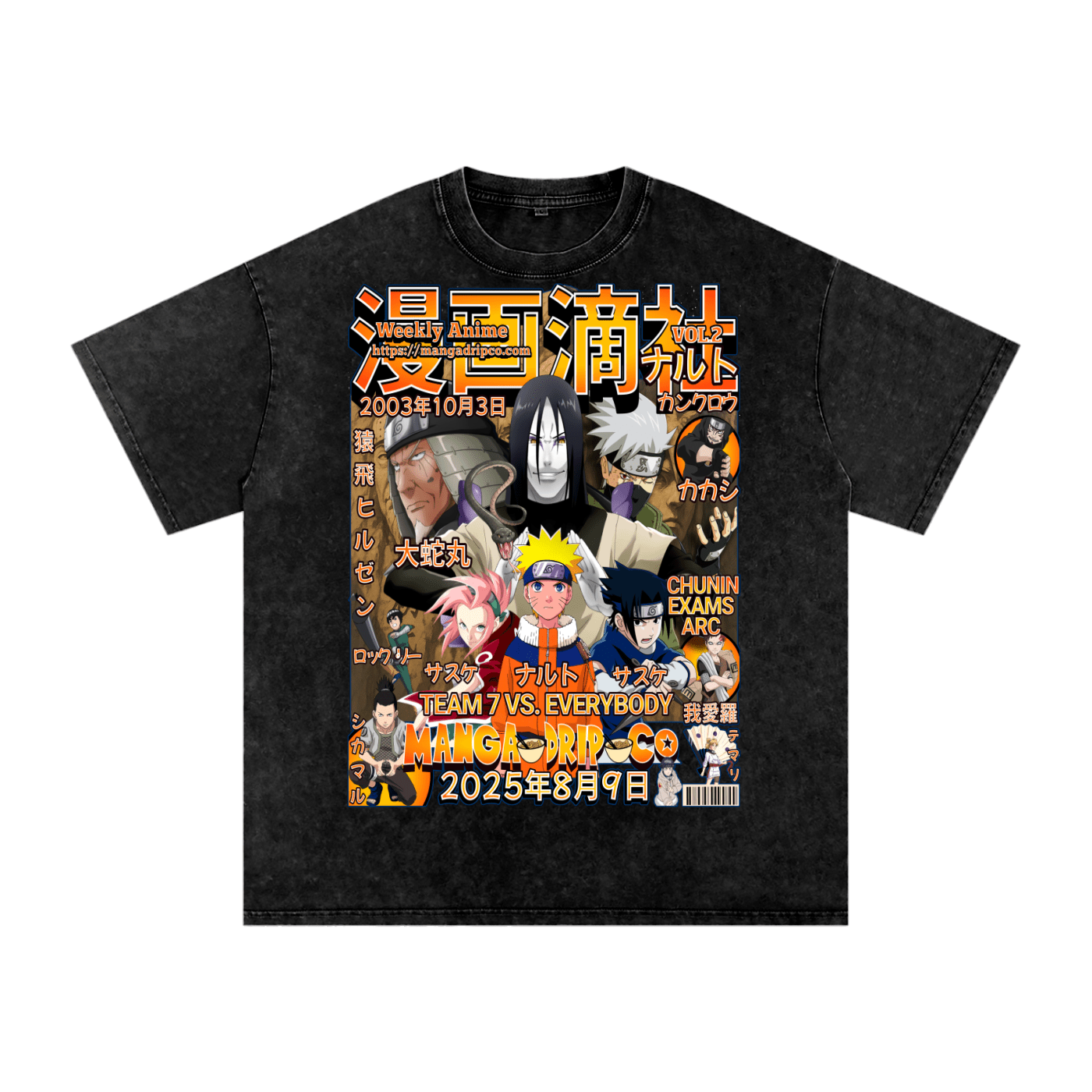 “Naruto Chunin Exam Arc Graphic Tee – Anime Streetwear T-Shirt” - Manga Drip Co.