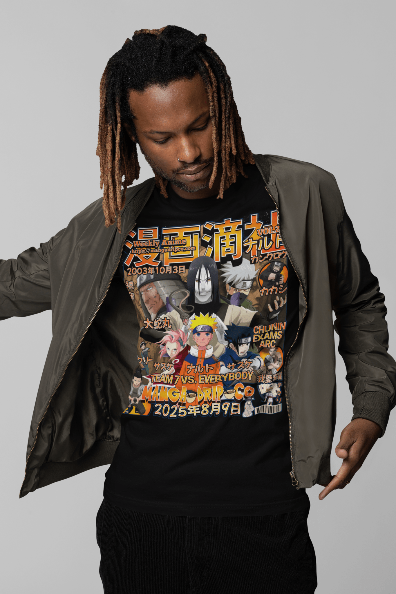 “Naruto Chunin Exam Arc Graphic Tee – Anime Streetwear T-Shirt” - Manga Drip Co.