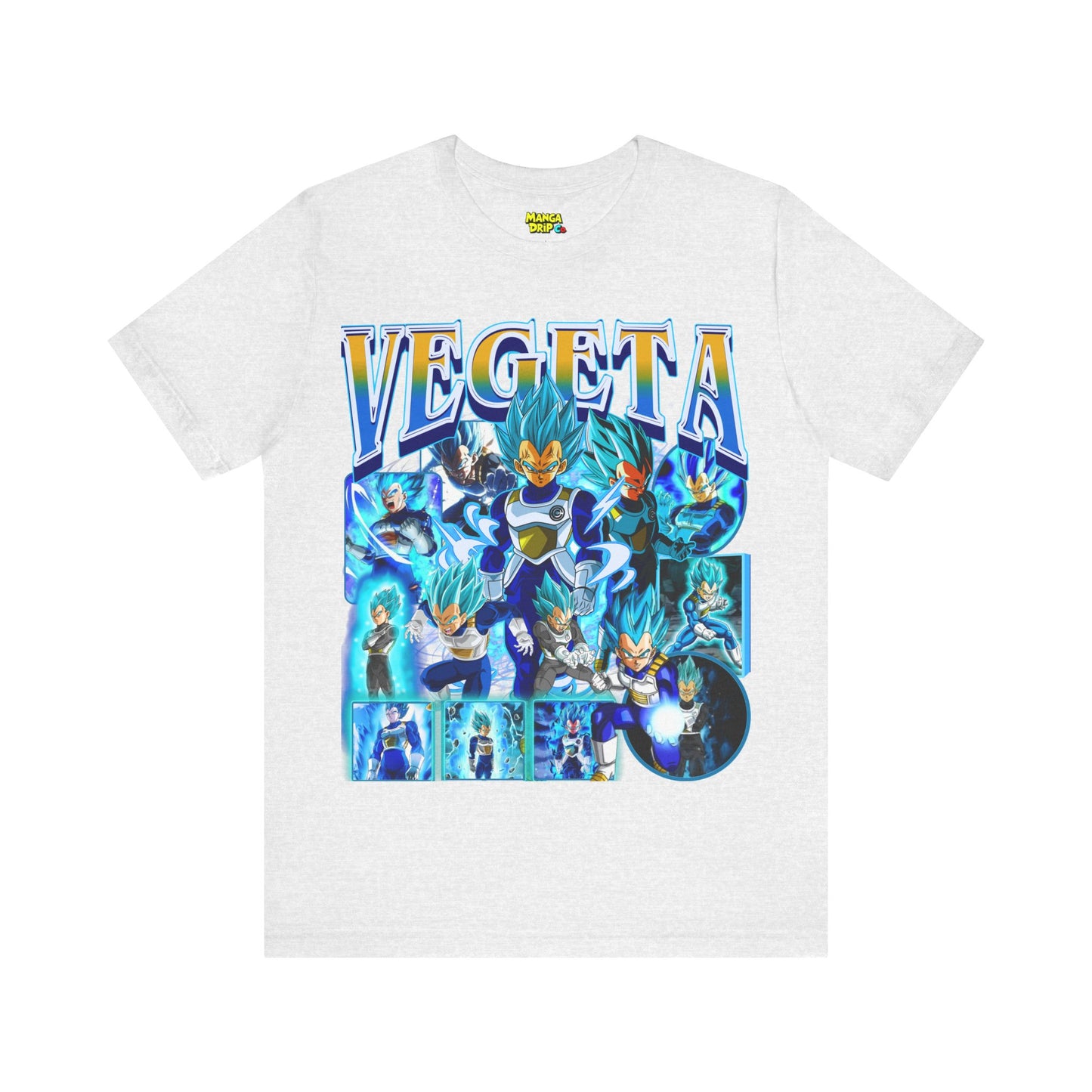 Ash Grey ultimate warrior sayian blue graphic tee 