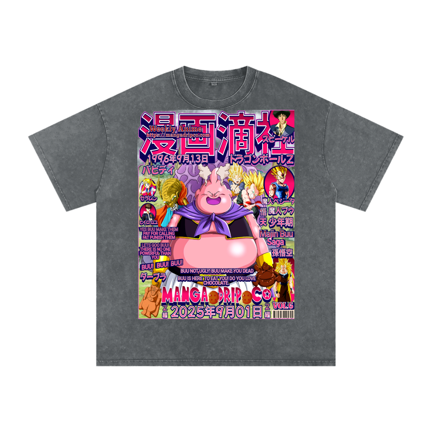 "Pirate Gray DBZ Buu Transformation Shirt - Anime Villain Streetwear"