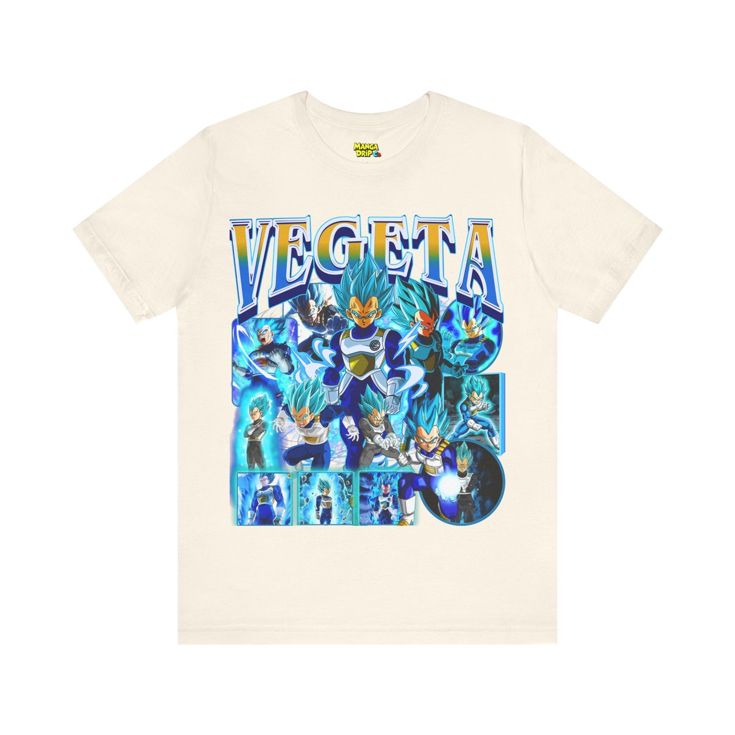 Natural Ivory  ultimate warrior sayian blue graphic tee 