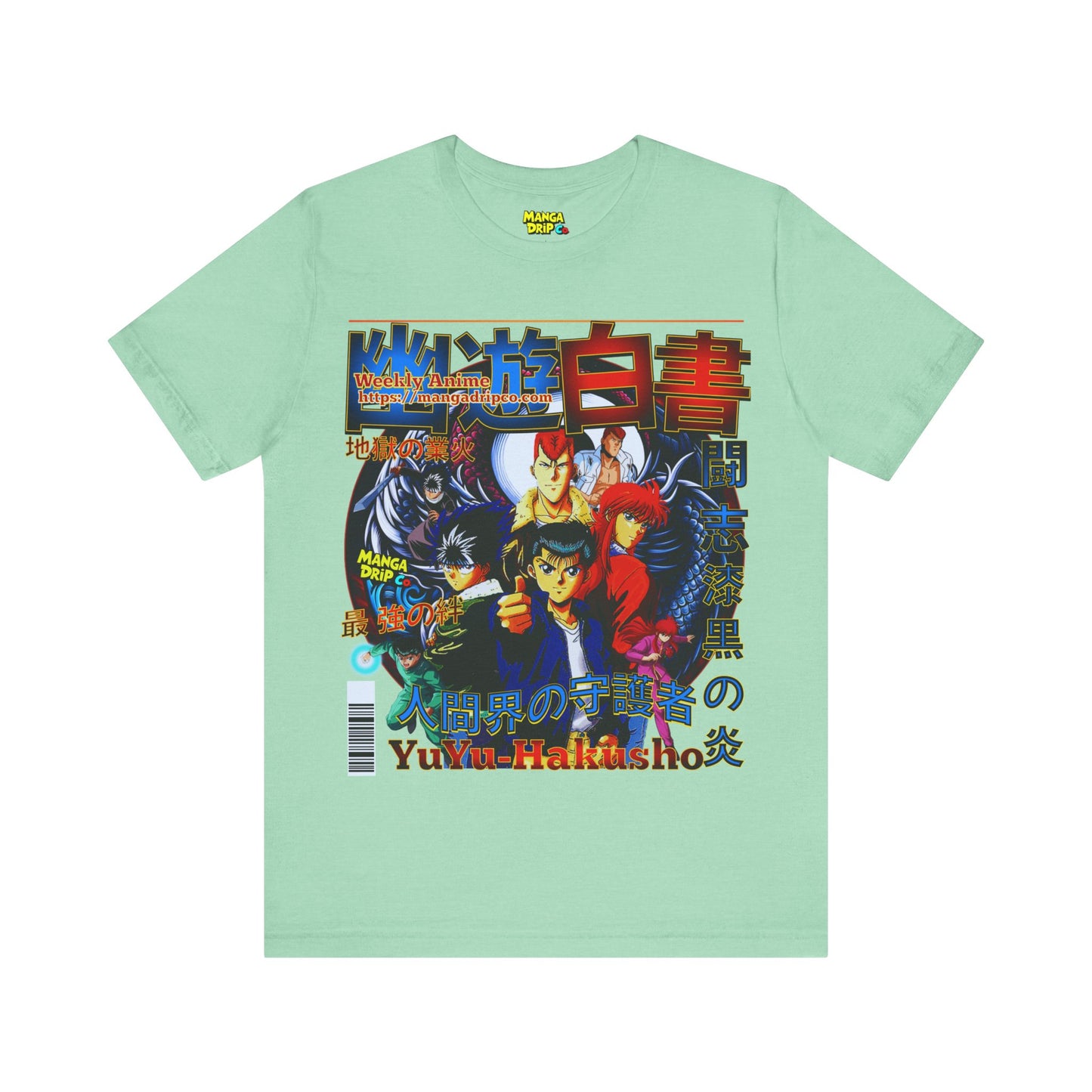 Heather Kelly Mint manga inspired t-shirt with retro anime art theme.