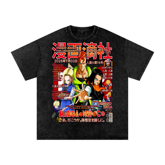 Black Dragon Ball Z Android 17 and 18 Graphic Tee – DBZ Anime Shirt for Men and Women