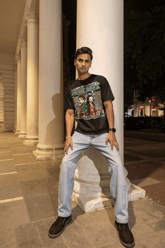 "Demon Slayer Tanjiro Nezuko Anime Graphic Tee" - Manga Drip Co.