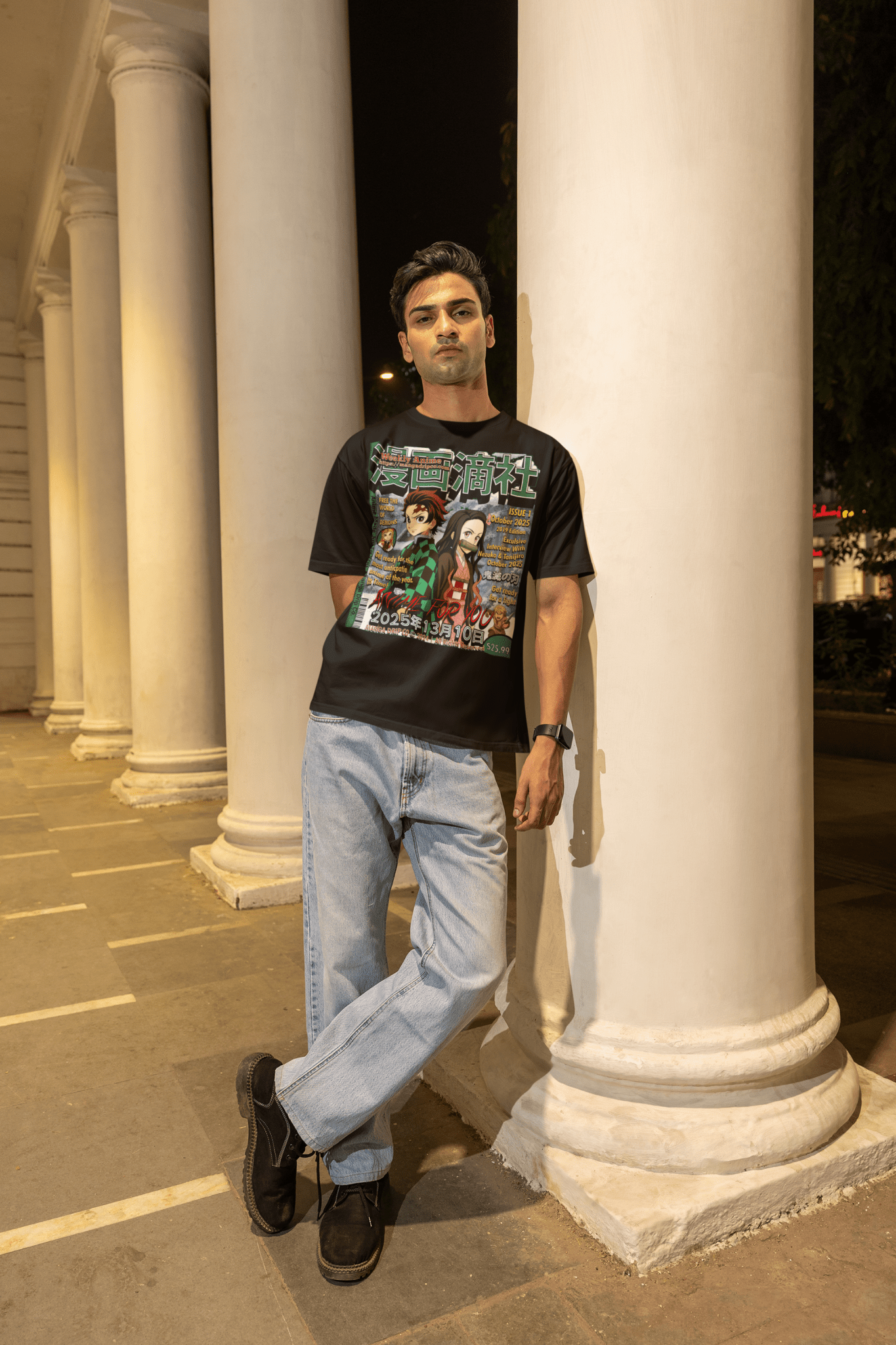 "Demon Slayer Tanjiro Nezuko Anime Graphic Tee" - Manga Drip Co.