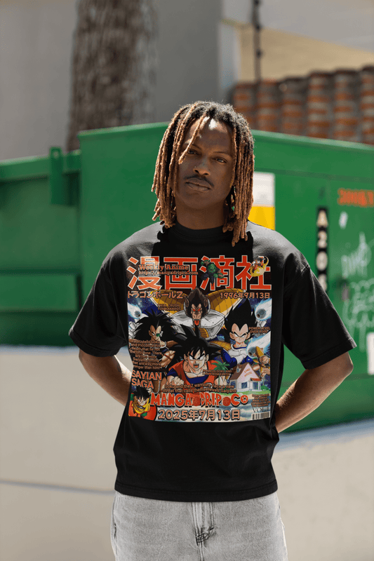 Goku vs Vegeta T-Shirt – Dragon Ball Z Saiyan Saga Anime Graphic Tee for Otaku, Streetwear, and DBZ Fans - Manga Drip Co.