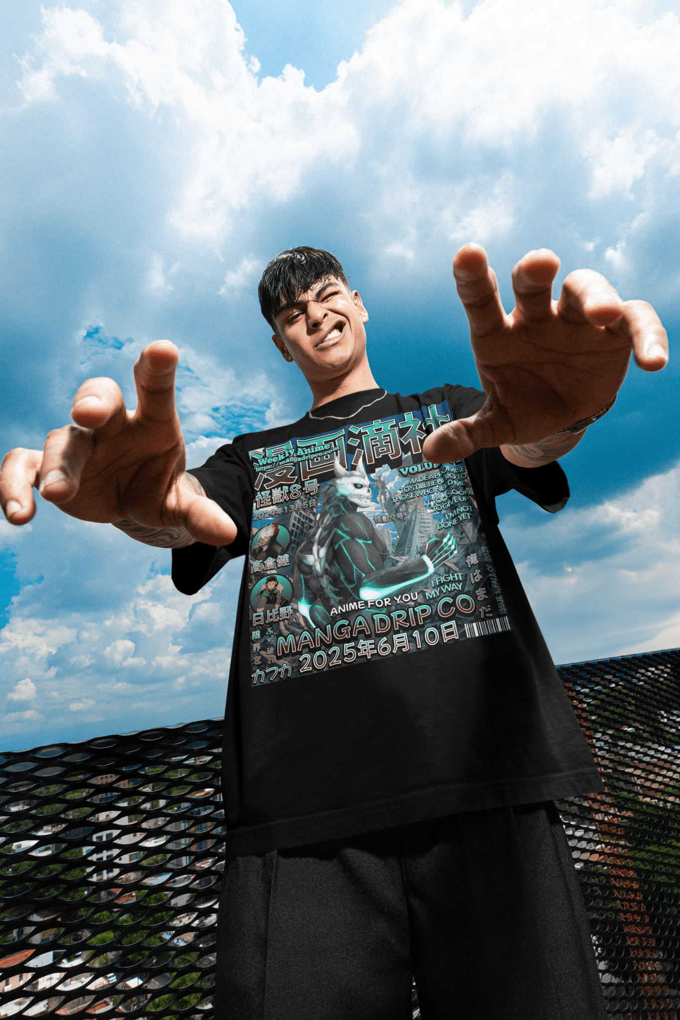 "Kaiju No. 8 Action Anime Graphic Tee" - Manga Drip Co.