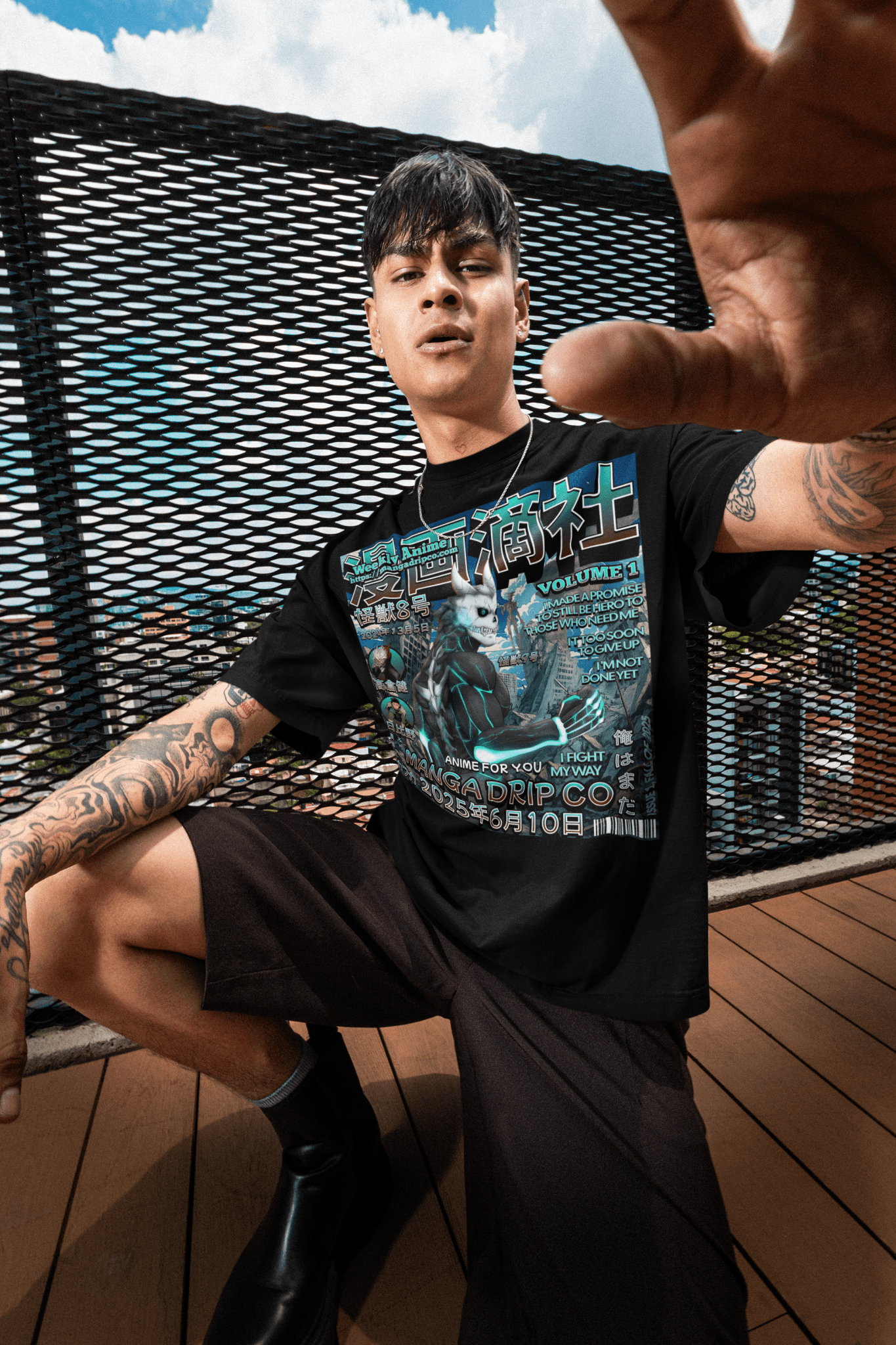 "Kaiju No. 8 Action Anime Graphic Tee" - Manga Drip Co.