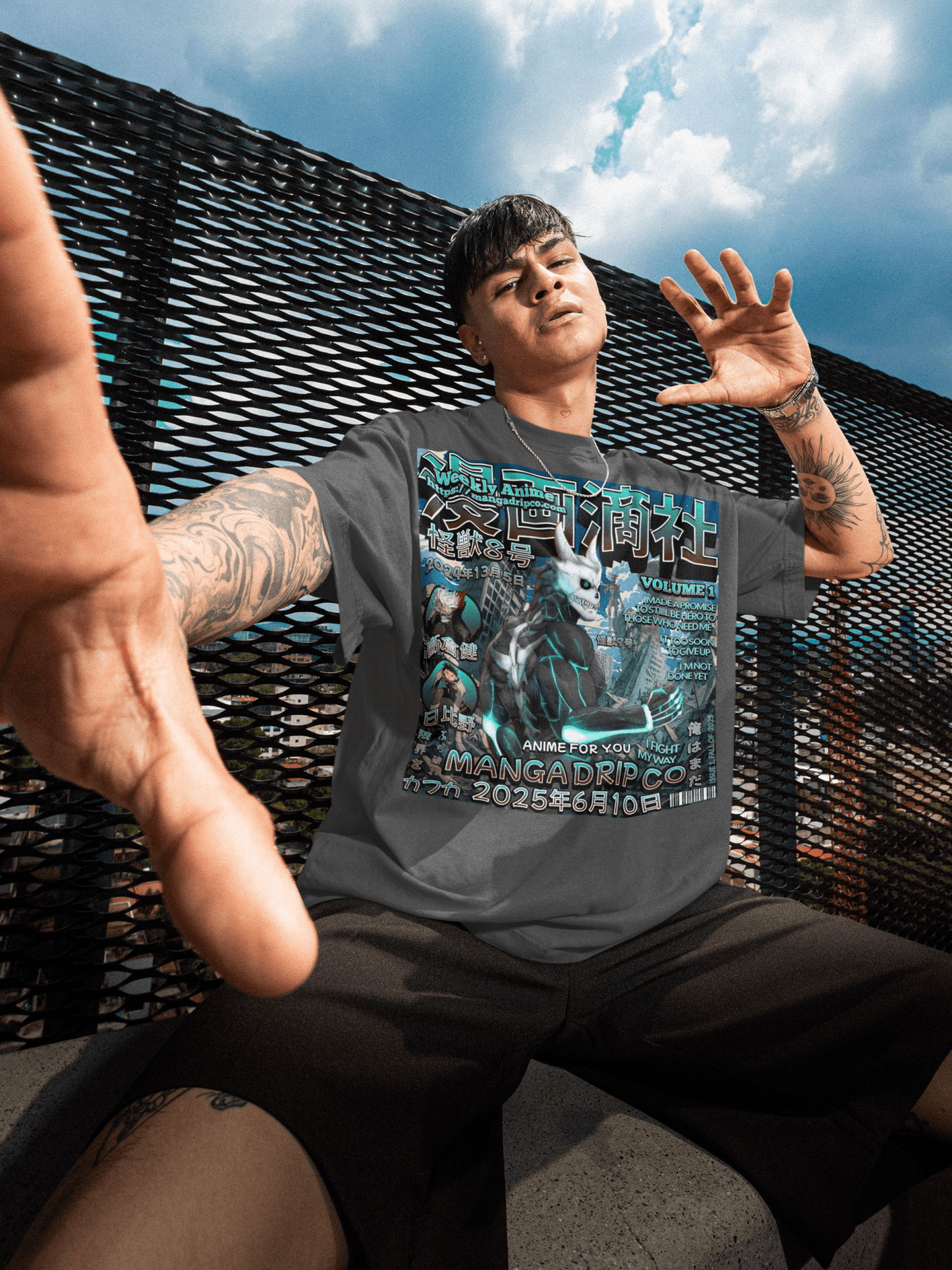 "Kaiju No. 8 Action Anime Graphic Tee" - Manga Drip Co.