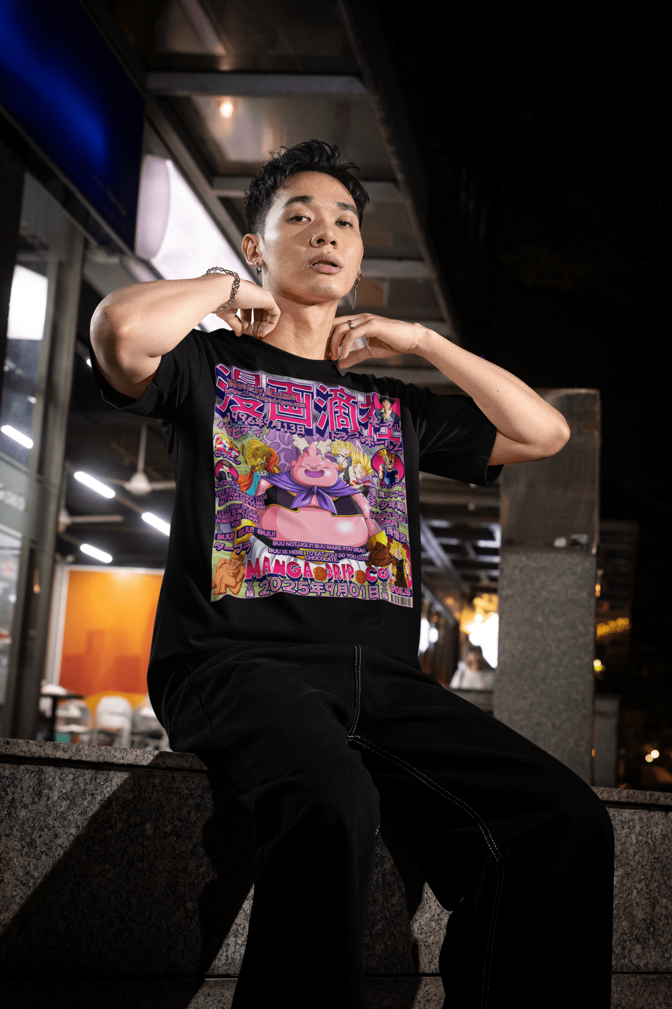 "Majin Buu Transformation Tee - DBZ Evil Arc Streetwear" - Manga Drip Co.