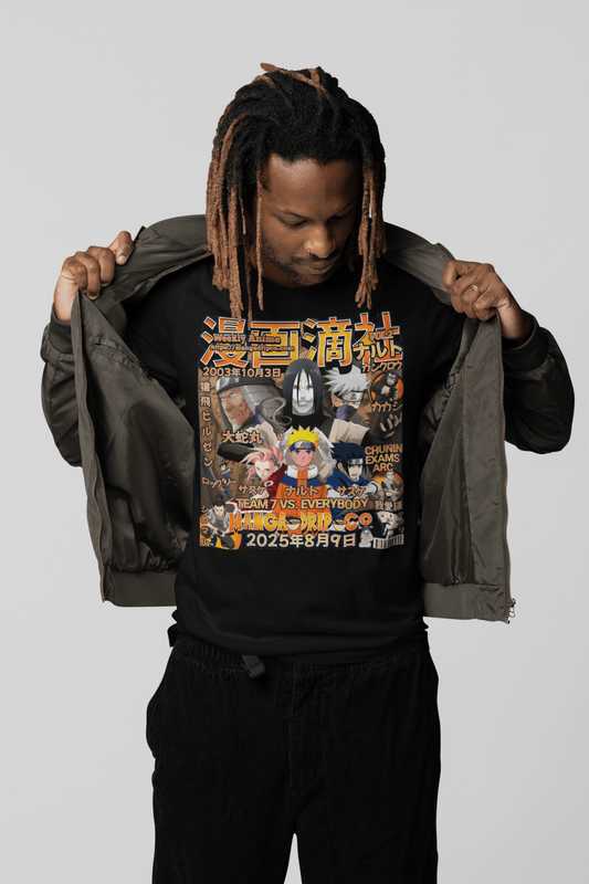 “Naruto Chunin Exam Arc Graphic Tee – Anime Streetwear T-Shirt” - Manga Drip Co.