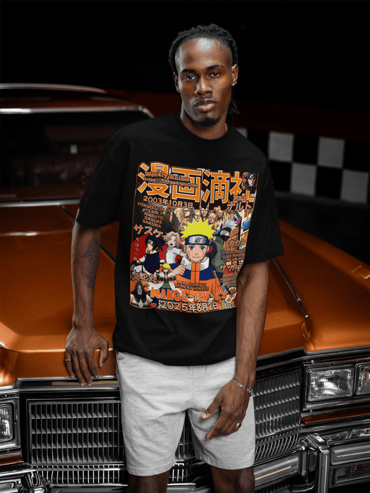 Naruto Land of the Waves Vintage Graphic T-Shirt – Team 7 vs Zabuza - Manga Drip Co.