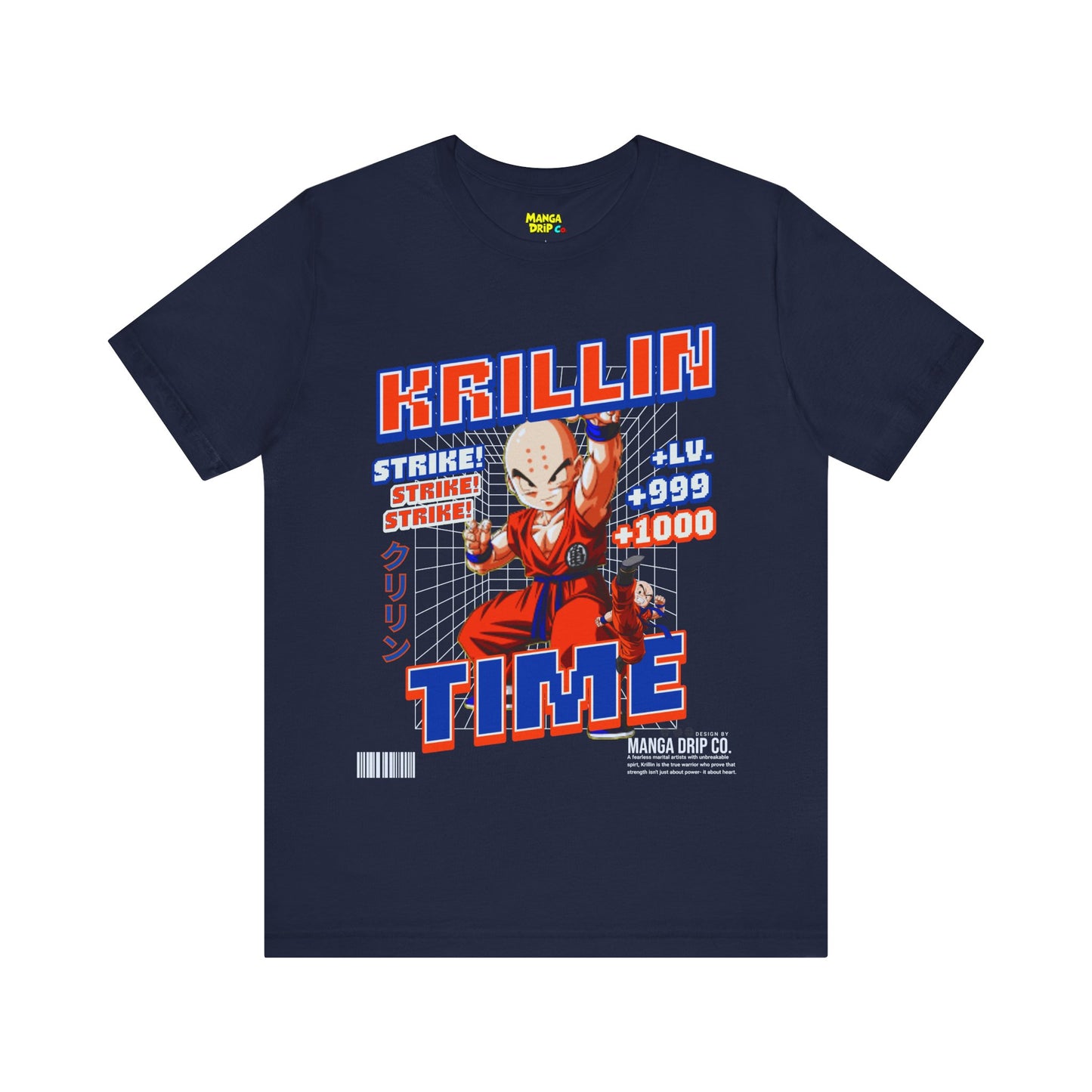 Navy Blue classic anime nostalgia with this retro martial artist warrior graphic tee