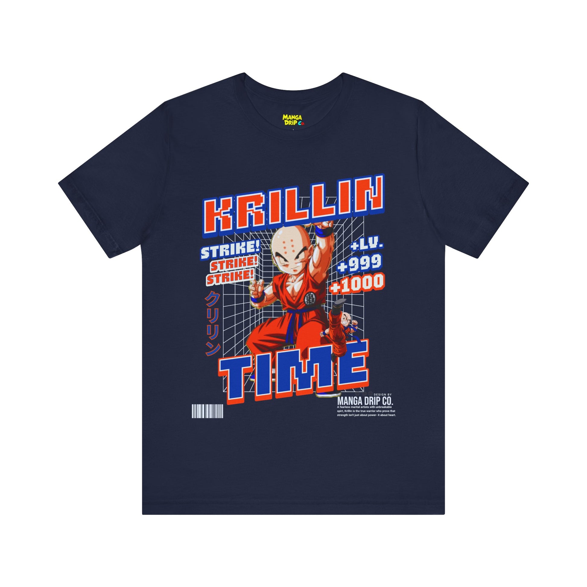 Navy Blue classic anime nostalgia with this retro martial artist warrior graphic tee